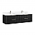  72" Floating Double Bath Vanity in Oak Weathered Black with Pure White Quartz Stone Top