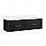  72" Floating Double Bath Vanity in Oak Weathered Black with Pure White Quartz Stone Top