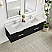  72" Floating Double Bath Vanity in Oak Weathered Black with Pure White Quartz Stone Top