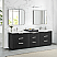  96" Combine Free-standing Double Bath Vanity in Oak Weathered Black with Pure White Quartz Stone Top