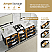  96" Combine Free-standing Double Bath Vanity in Oak Weathered Black with Pure White Quartz Stone Top