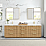  96" Combine Free-standing Double Bath Vanity in Washed Ash Grey with Pure White Quartz Stone Top