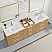  96" Combine Free-standing Double Bath Vanity in Washed Ash Grey with Pure White Quartz Stone Top