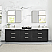 108" Combine Free-standing Double Bath Vanity in Oak Weathered Black with Pure White Quartz Stone Top