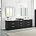 108" Combine Free-standing Double Bath Vanity in Oak Weathered Black with Pure White Quartz Stone Top
