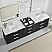 108" Combine Free-standing Double Bath Vanity in Oak Weathered Black with Pure White Quartz Stone Top