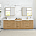 108" Combine Free-standing Double Bath Vanity in Washed Ash Grey with Pure White Quartz Stone Top