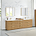 108" Combine Free-standing Double Bath Vanity in Washed Ash Grey with Pure White Quartz Stone Top