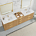 108" Combine Free-standing Double Bath Vanity in Washed Ash Grey with Pure White Quartz Stone Top