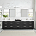 120" Combine Free-standing Double Bath Vanity in Oak Weathered Black with Pure White Quartz Stone Top
