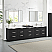 120" Combine Free-standing Double Bath Vanity in Oak Weathered Black with Pure White Quartz Stone Top