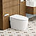  Smart Toilet Bidet in White with LED Display, Remote, Blackout Flush, Off-Seat Auto Flush, Auto Open & Close Lid, Heated Seat and Warm Air Dryer, Foot Sensor Operation