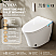  Elongated Smart Bidet Toilet with Clean Foam Shield, Built-In Tank, ADA Chair Height, Heated Seat, Warm Air Dryer, Foot Sensor Auto Flush, Child Wash & Dual Remote Controls