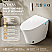  Elongated Smart Bidet Toilet with Clean Foam Shield Splash Proof, Built in Tank, ADA Chair Height, Auto Open & Close, Heated Seat, Dryer & Foot/Men's flush recognition,Child wash, Dual Remote Control