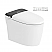 Smart Toilet Bidet in White with LED Display, Remote, Blackout Flush, Off-Seat Auto Flush, Auto Open & Close White/Gray Lid, Heated Seat and Warm Air Dryer, Foot Sensor Operation