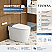 Smart Toilet Bidet in White with LED Display, Remote, Blackout Flush, Off-Seat Auto Flush, Auto Open & Close White/Gray Lid, Heated Seat and Warm Air Dryer, Foot Sensor Operation