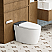  Smart Toilet Bidet in White with LED Display,Remote, Blackout Flush, Off-Seat Auto Flush, Auto Open & Close White/Black Lid, Heated Seat and Warm Air Dryer,Foot Sensor Operation