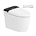  Smart Toilet Bidet in White with LED Display,Remote, Blackout Flush, Off-Seat Auto Flush, Auto Open & Close White/Black Lid, Heated Seat and Warm Air Dryer,Foot Sensor Operation