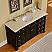 Silkroad 60 inch Crema Marfil Marble Stone Top Bathroom Double Sink Vanity 