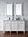 Contemporary 60 inch Double Sink Bathroom Vanity Cottage White Finish No Top