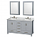 Accmilan 60 inch Grey Finish Double Sink Bathroom Vanity Set