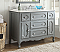 Adelina 48 inch Antique Cottage Bathroom Vanity Grey Finish White Marble Top
