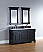 Abstron 60 inch Antique Black Finish Double Bathroom Vanity Optional Tops