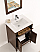 24 inch Antique Coffee Traditional Bathroom Vanity with Mirror