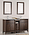 60 inch Antique Coffee Finish Double Sink Traditional Bathroom Vanity with Mirror