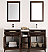 60 inch Antique Coffee Finish Double Sink Traditional Bath Vanity with Mirror