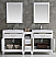 72 inch White Finish Double Sink Traditional Bathroom Vanity with Mirror