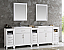 96 inch White Finish Double Sink Traditional Bathroom Vanity