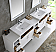 96 inch White Finish Double Sink Traditional Bathroom Vanity with Mirror