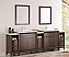 Cambridge 96 inch Antique Coffee Finish Double Sink Traditional Bathroom Vanity with Mirror
