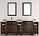 96 inch Antique Coffee Finish Double Sink Traditional Bathroom Vanity with Mirror