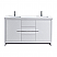 Modern Lux 60" Double Sink High Gloss White Modern Bathroom Vanity with White Quartz Counter-Top