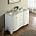 60 inch Double Sink Bathroom Vanity White Finish Carrara Marble Top