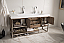 72 inch Double Bathroom Vanity Oak Finish with Integrated Sink Top