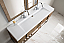 72 inch Double Bathroom Vanity Latte Oak Finish Integrated Sink Top
