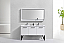 Modern Lux 60" High Gloss White Double Sink Modern Bathroom Vanity w/ Quartz Countertop and Matching Mirror