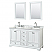 60 inch Double Transitional White Finish Bathroom Vanity Set