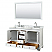 60 inch Double Sink Transitional White Finish Bathroom Vanity 