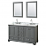 60 inch Double Sink Transitional Grey Finish Bathroom Vanity Set