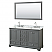 60 inch Double Sink Transitional Grey Finish Vanity Set