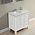 36 inch Transitional Bathroom Vanity White Finish Carrara Marble Top