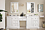 Isaac Edwards Collection 94" Double Vanity Set, Bright White with Makeup Table, 3 CM Optional Top