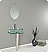 Fresca Netto Collection 24" Modern Glass Wavy Edge Vessel Sink with Faucet and Cabinet Option