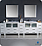 Fresca Torino 108" Modern Double Sink Bathroom Vanity with Color, Faucet, Linen Side Cabinet and Vessel Sink Option