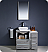 Fresca Torino 36" Gray Modern Bathroom Vanity Vessel Sink with Faucet and Linen Side Cabinet Option