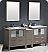 Fresca Torino 72" Gray Oak Modern Double Sink Bathroom Vanity with Faucet and Linen Side Cabinet Option